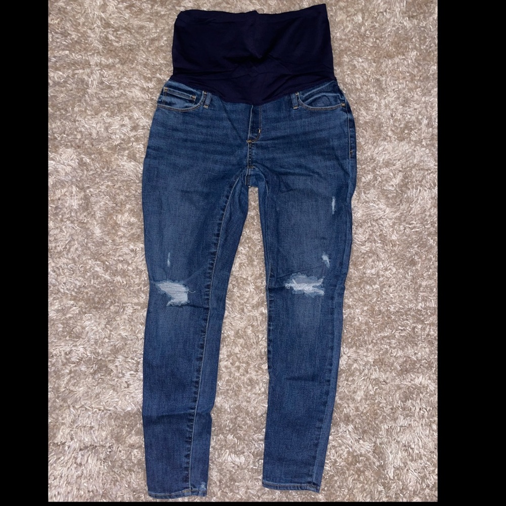 Women’s Maternity GAP easy legging distressed skinny jeans size 10